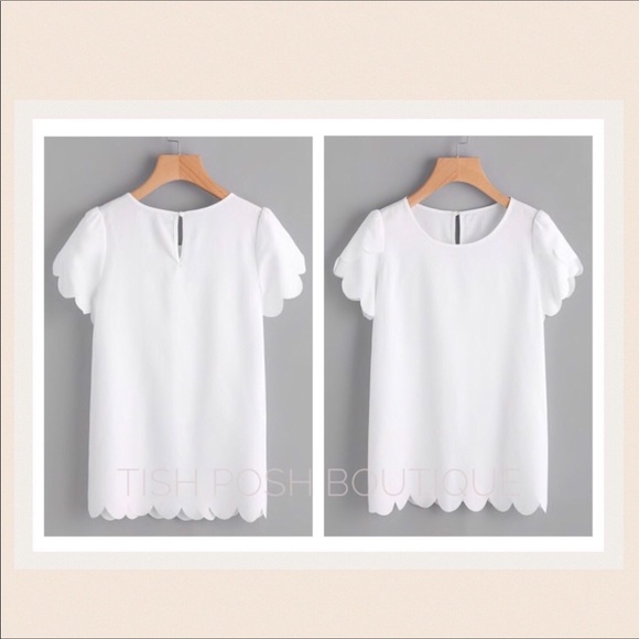 Paris&Pearle Tops - Fioreela White Petal Sleeve Blouse